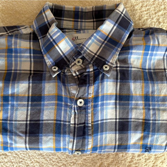 Original and amazing Carolina Herrera blue, yellow and white shirt. Size M. - Picture 1 of 4